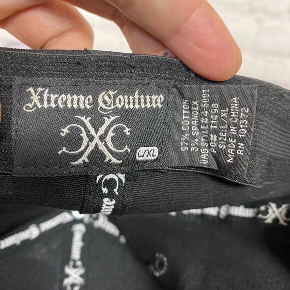 Xtreme Couture Baseball Hat Cap Stretch Fit Black Size L/XL Animal Print Wolf - Picture 8 of 8